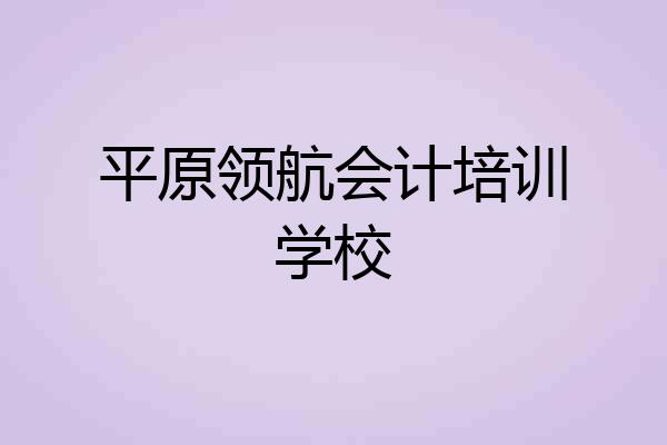 平原领航会计培训学校