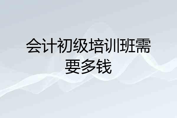 会计初级培训班需要多钱