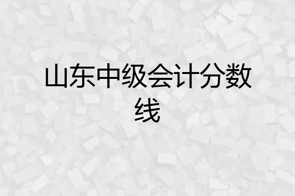 山东中级会计分数线
