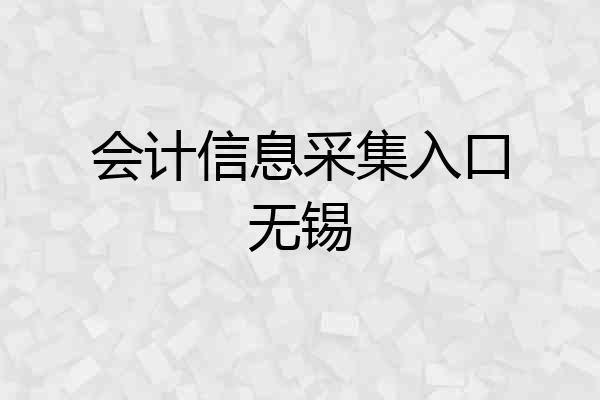 会计信息采集入口无锡