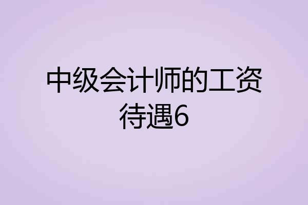 中级会计师的工资待遇6