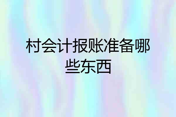 村会计报账准备哪些东西