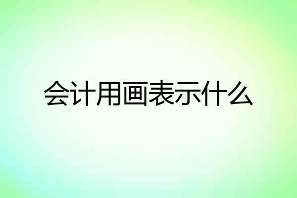 会计用画表示什么