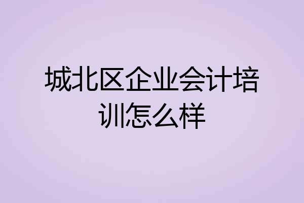城北区企业会计培训怎么样
