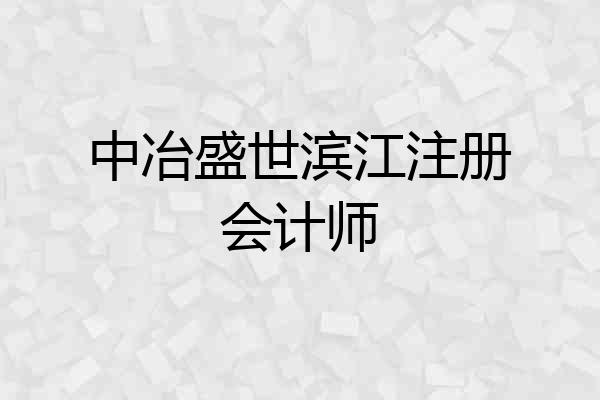 中冶盛世滨江注册会计师