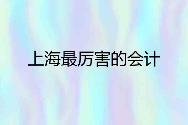 上海最厉害的会计