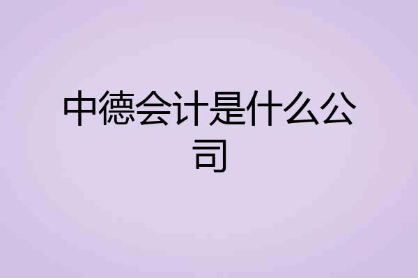 中德会计是什么公司
