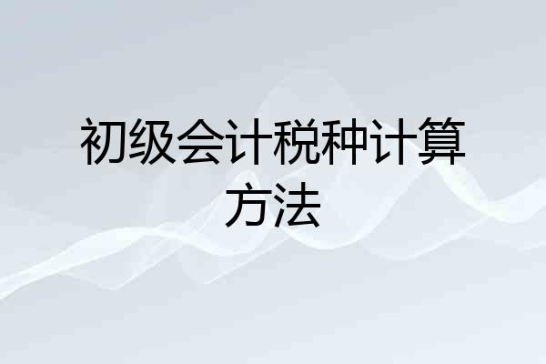 初级会计税种计算方法