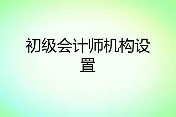 初级会计师机构设置