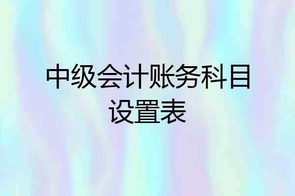 中级会计账务科目设置表