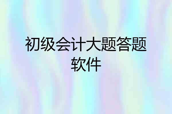 初级会计大题答题软件