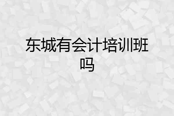 东城有会计培训班吗
