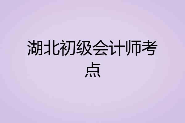 湖北初级会计师考点