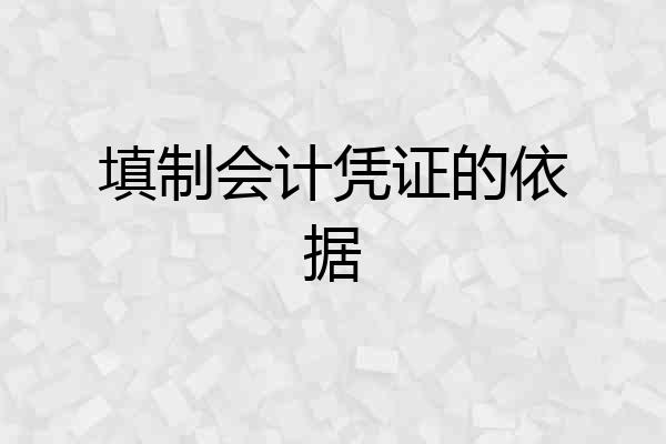 填制会计凭证的依据