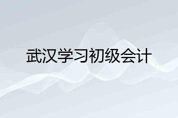 武汉学习初级会计