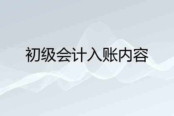 初级会计入账内容