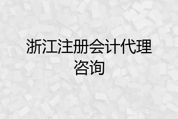 浙江注册会计代理咨询