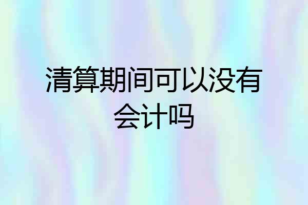 清算期间可以没有会计吗