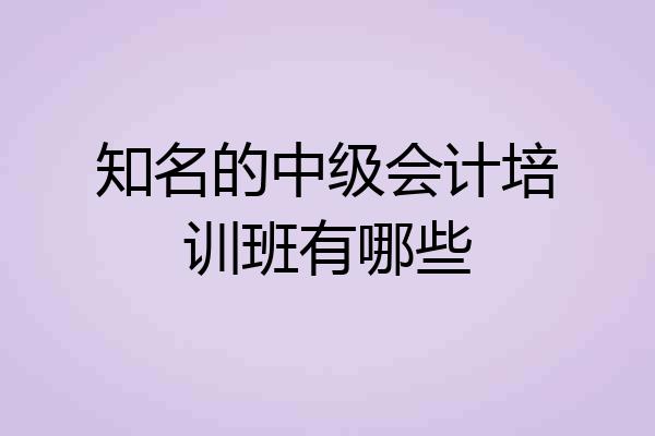 知名的中级会计培训班有哪些