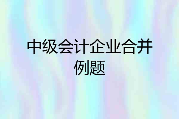 中级会计企业合并例题