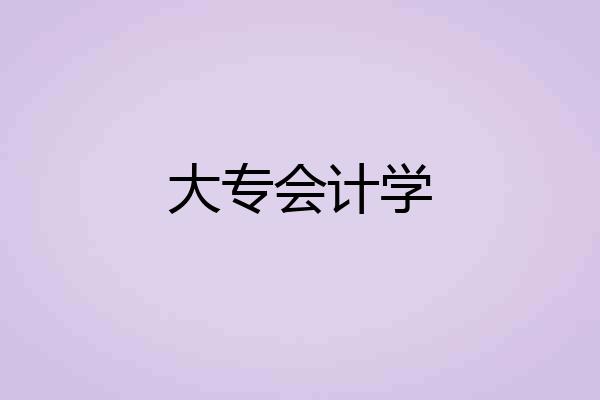 大专会计学