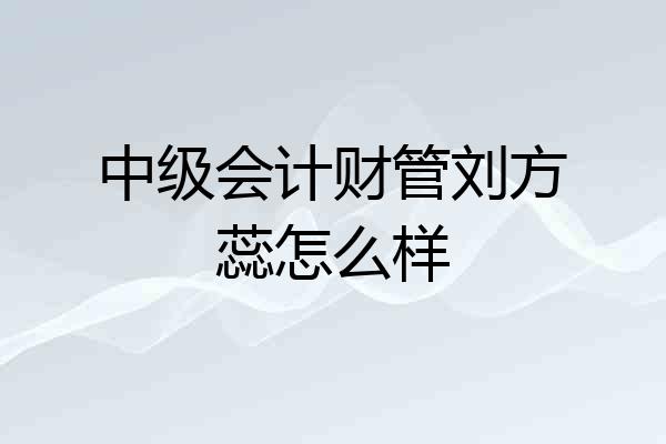中级会计财管刘方蕊怎么样