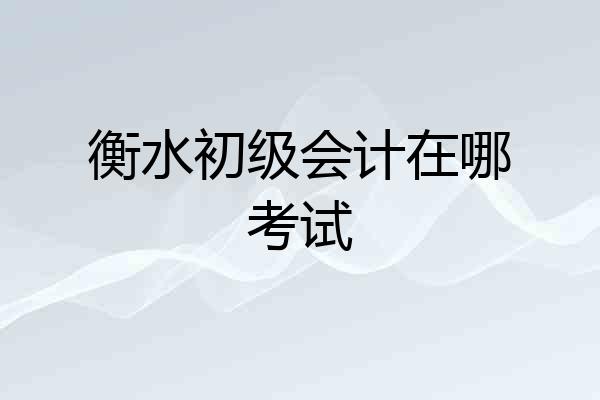 衡水初级会计在哪考试