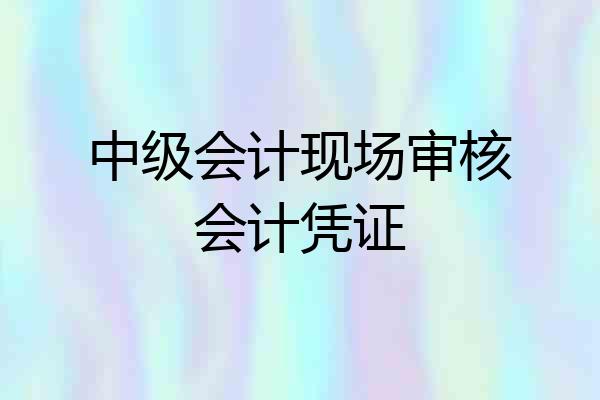 中级会计现场审核会计凭证