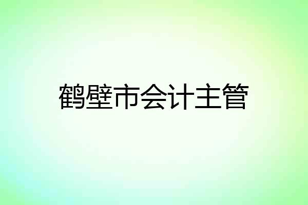 鹤壁市会计主管