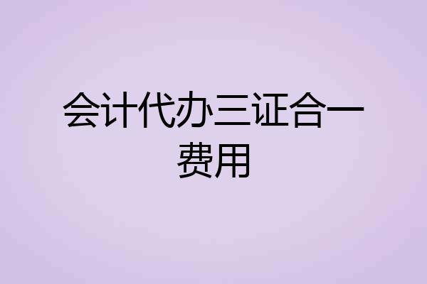 会计代办三证合一费用
