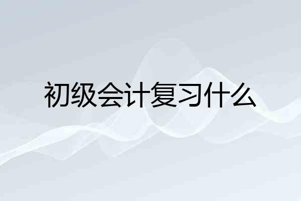 初级会计复习什么