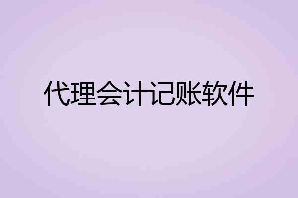 代理会计记账软件