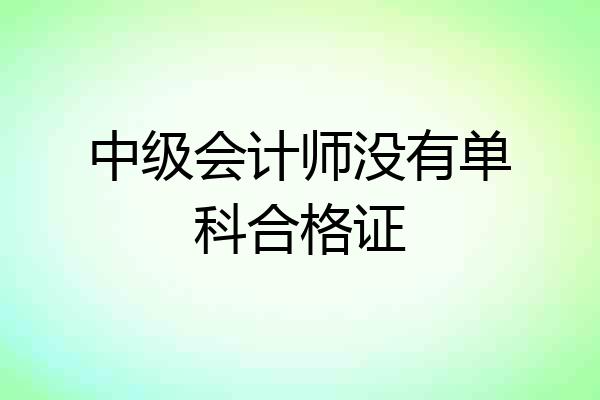 中级会计师没有单科合格证
