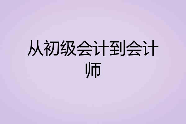 从初级会计到会计师