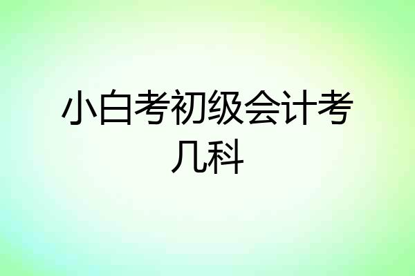 小白考初级会计考几科