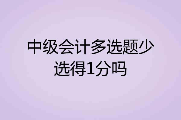 中级会计多选题少选得1分吗