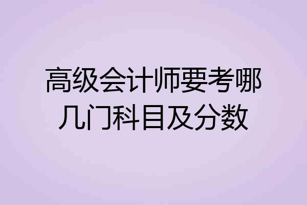高级会计师要考哪几门科目及分数