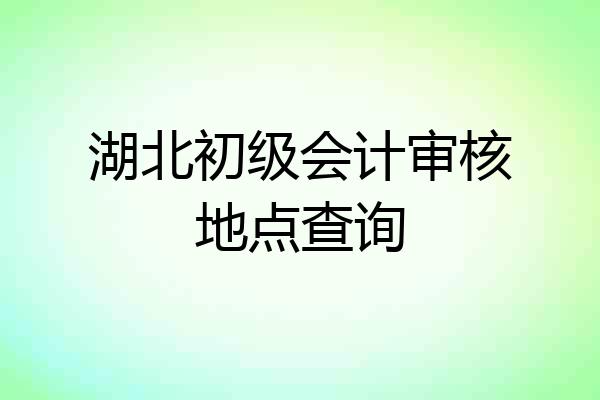 湖北初级会计审核地点查询