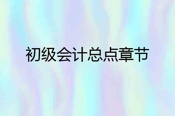初级会计总点章节