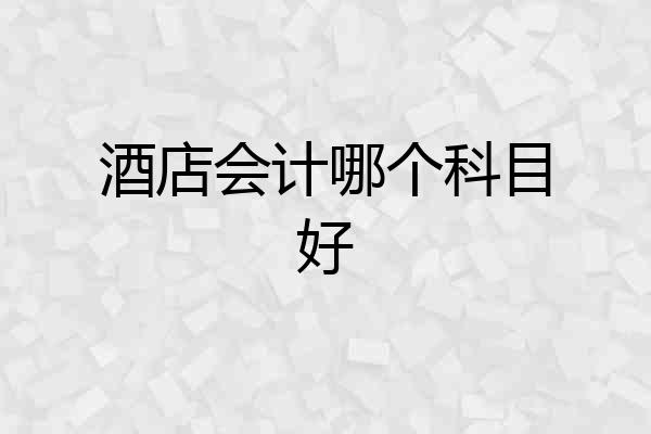 酒店会计哪个科目好