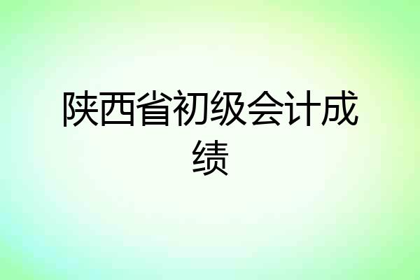 陕西省初级会计成绩