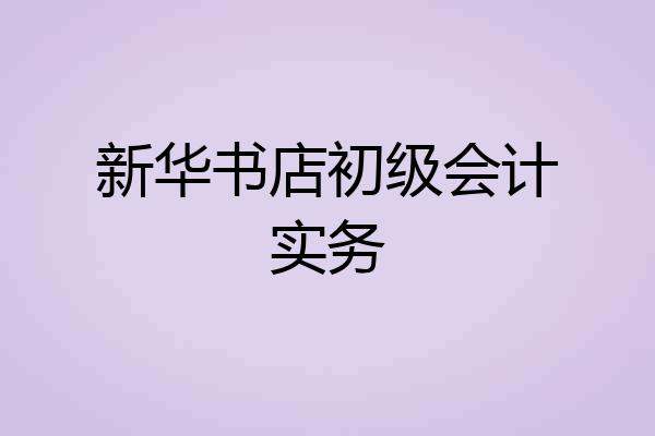 新华书店初级会计实务