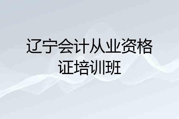 辽宁会计从业资格证培训班