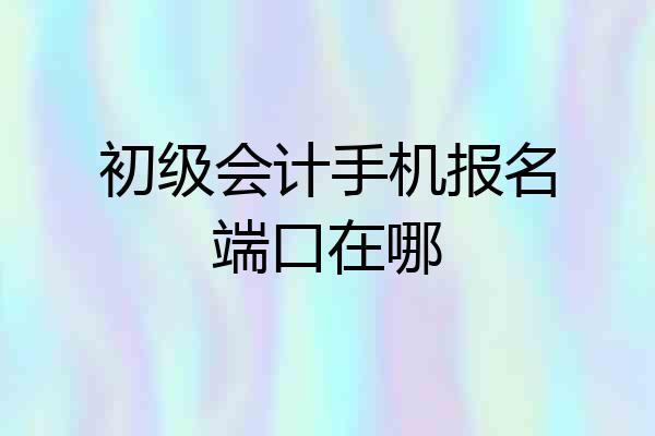 初级会计手机报名端口在哪