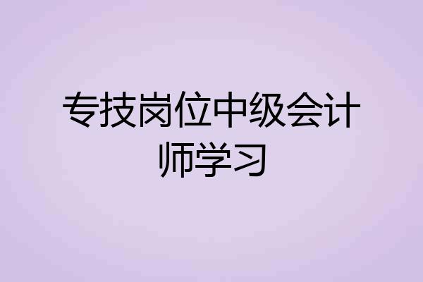 专技岗位中级会计师学习