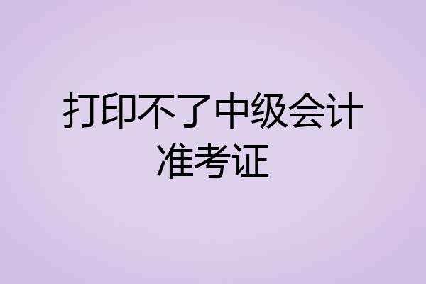 打印不了中级会计准考证