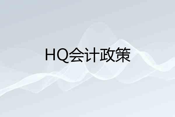 HQ会计政策