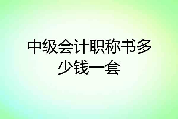 中级会计职称书多少钱一套