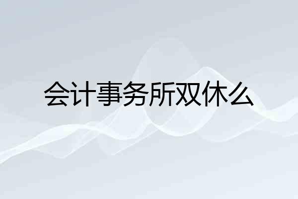 会计事务所双休么