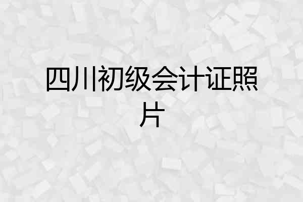 四川初级会计证照片